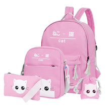 Load image into Gallery viewer, Kids Backpack Set 4pcs Casual Kitty School Bag for Teenage Girls( Pink) [product_type] endbag endbag.myshopify.com [variant_title]
