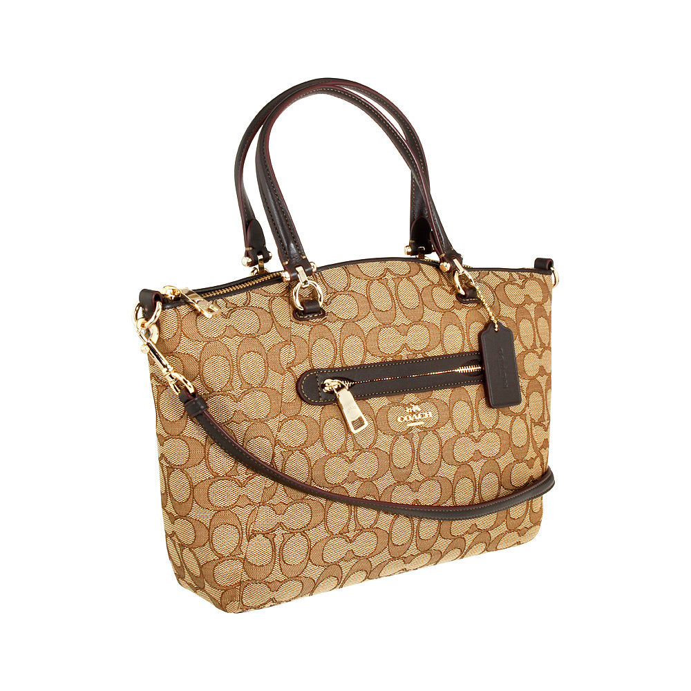 Coach Prairie Ladies Medium Leather & Canvas Satchel Handbag [product_type] endbag endbag.myshopify.com [variant_title]