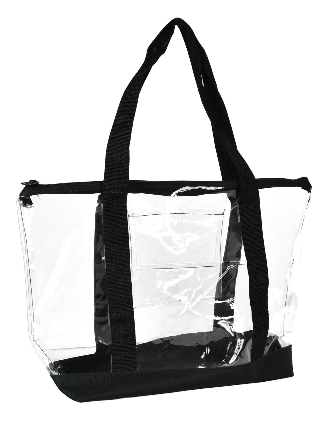 Clear Transparent Shopping Bag Security Work Tote (Zippered) in Black [product_type] endbag endbag.myshopify.com [variant_title]