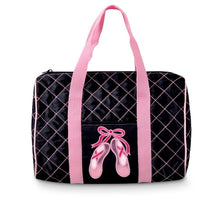 Load image into Gallery viewer, Danshuz Girls Quilted on Pointe Black Tote Bag Dance Accessory [product_type] endbag endbag.myshopify.com [variant_title]
