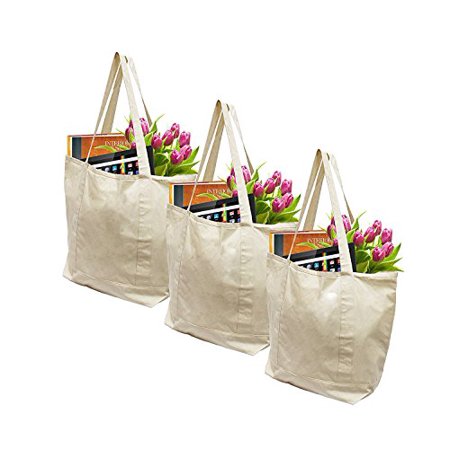 Reusable Grocery Bags X-Large 100% Cotton Canvas Shopping (3 Pack) [product_type] endbag endbag.myshopify.com [variant_title]