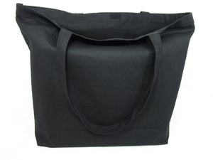 23" Extra Large Canvas Tote Bag w/Velcro Closure Beach Shopping [product_type] endbag endbag.myshopify.com Black