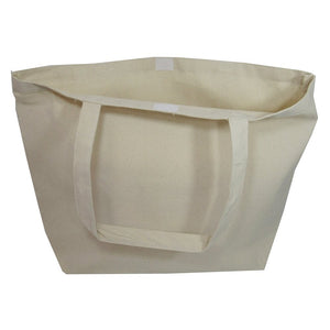 23" Extra Large Canvas Tote Bag w/Velcro Closure Beach Shopping [product_type] endbag endbag.myshopify.com Natural