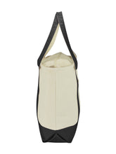 Load image into Gallery viewer, 22&quot; Extra Large Cotton Canvas Zippered Shopping Tote Grocery Bag in Black [product_type] endbag endbag.myshopify.com [variant_title]
