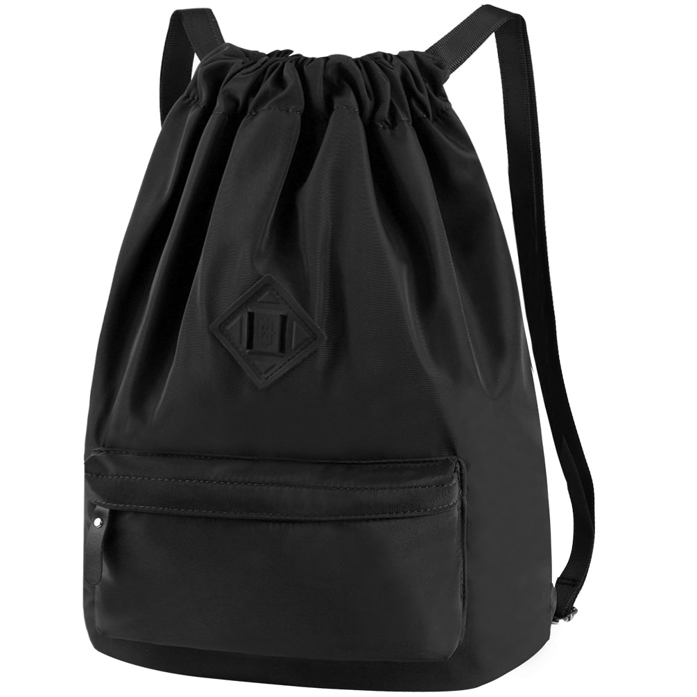 Waterproof Drawstring Sport Bag Lightweight Backpack for Men and Women (Black) [product_type] endbag endbag.myshopify.com Black
