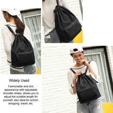Load image into Gallery viewer, Waterproof Drawstring Sport Bag Lightweight Backpack for Men and Women (Black) [product_type] endbag endbag.myshopify.com [variant_title]
