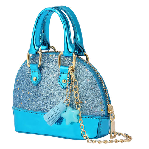 Glitter Purse Princess Small Crossbody Dome Fashion Purse for Girls [product_type] endbag endbag.myshopify.com Blue