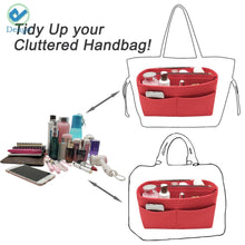 Load image into Gallery viewer, Handbag Organizer Felt Insert Bag in Bag with Zipper Purse (9.84&quot;x3.9&quot;x3.15&quot;) [product_type] endbag endbag.myshopify.com [variant_title]
