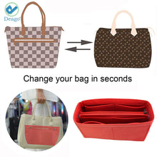 Load image into Gallery viewer, Handbag Organizer Felt Insert Bag in Bag with Zipper Purse (9.84&quot;x3.9&quot;x3.15&quot;) [product_type] endbag endbag.myshopify.com [variant_title]
