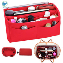 Load image into Gallery viewer, Handbag Organizer Felt Insert Bag in Bag with Zipper Purse (9.84&quot;x3.9&quot;x3.15&quot;) [product_type] endbag endbag.myshopify.com [variant_title]
