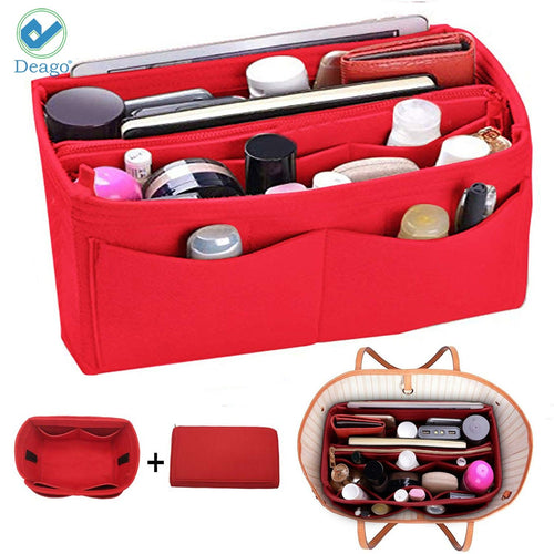 Handbag Organizer Felt Insert Bag in Bag with Zipper Purse (9.84