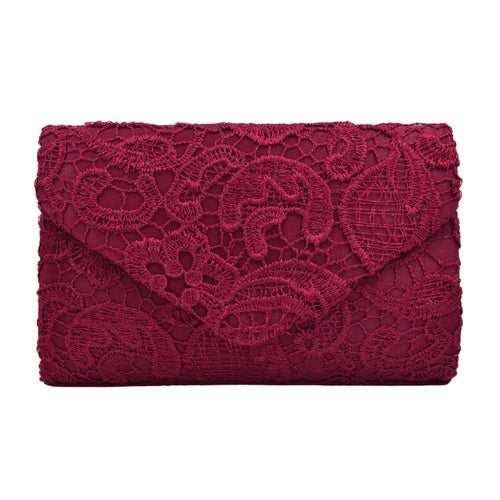 Lace Paisley Floral Fabric Satin Envelope Flap Clutch Evening Bag [product_type] endbag endbag.myshopify.com [variant_title]