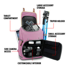 Load image into Gallery viewer, Mid volume Digital SLR Camera Backpack Purple with Tablet Compartment [product_type] endbag endbag.myshopify.com [variant_title]
