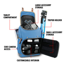 Load image into Gallery viewer, Mid volume Digital SLR Camera Backpack Purple with Tablet Compartment [product_type] endbag endbag.myshopify.com [variant_title]
