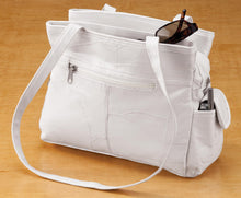 Load image into Gallery viewer, White Patch Leather Handbag [product_type] endbag endbag.myshopify.com [variant_title]
