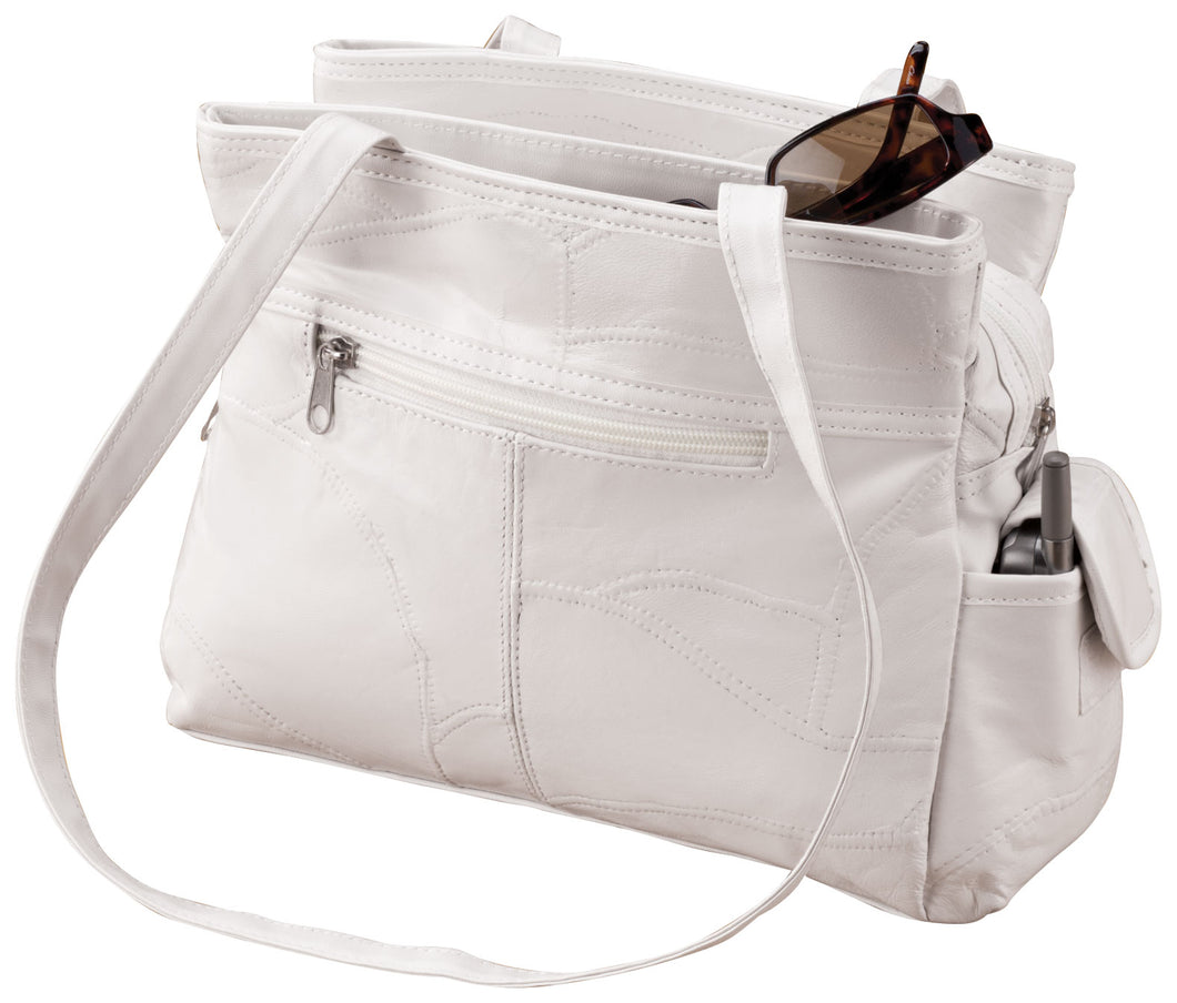 White Patch Leather Handbag [product_type] endbag endbag.myshopify.com [variant_title]