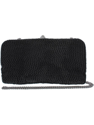 Womens Navi Beaded Formal Clutch Handbag Black Small [product_type] endbag endbag.myshopify.com [variant_title]
