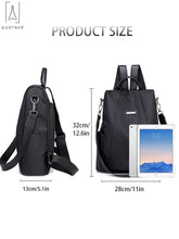 Load image into Gallery viewer, GustaveDesign Women Backpack Waterproof Oxford Cloth &quot;Black&quot; [product_type] endbag endbag.myshopify.com [variant_title]
