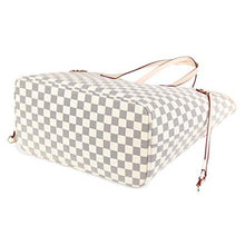 Load image into Gallery viewer, Daisy Rose Checkered Tote Shoulder Bag with inner pouch - PU Vegan Leather (Cream) [product_type] endbag endbag.myshopify.com [variant_title]
