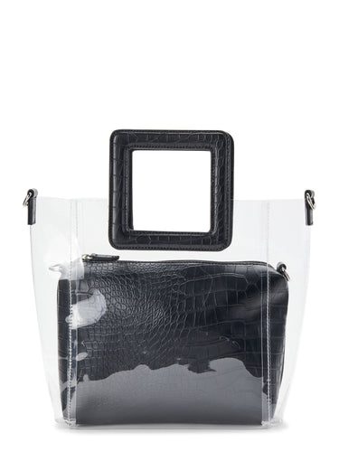 Time and Tru Rory 3-in-1 Clear Tote Handbag with Pouch [product_type] endbag endbag.myshopify.com Black Croc
