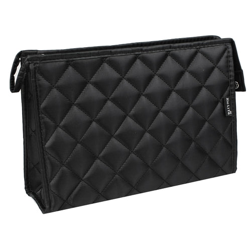 Makeup Bag Clutch Black w Mirror 10.6