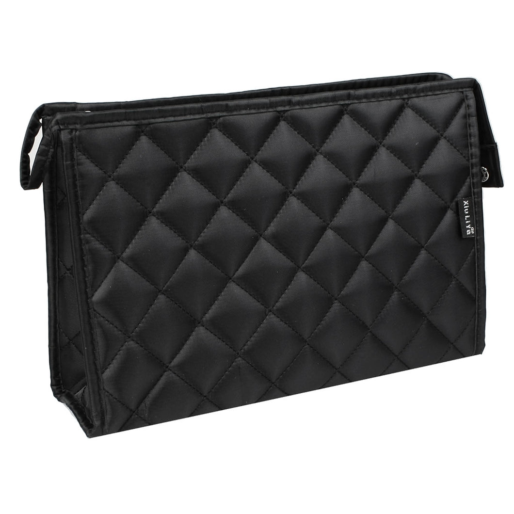 Makeup Bag Clutch Black w Mirror 10.6