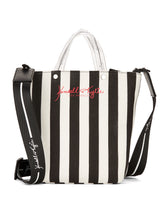 Load image into Gallery viewer, Kendall + Kylie Black and White Striped Mini Tote Crossbody [product_type] endbag endbag.myshopify.com [variant_title]
