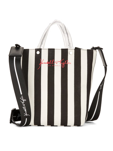 Kendall + Kylie Black and White Striped Mini Tote Crossbody [product_type] endbag endbag.myshopify.com [variant_title]