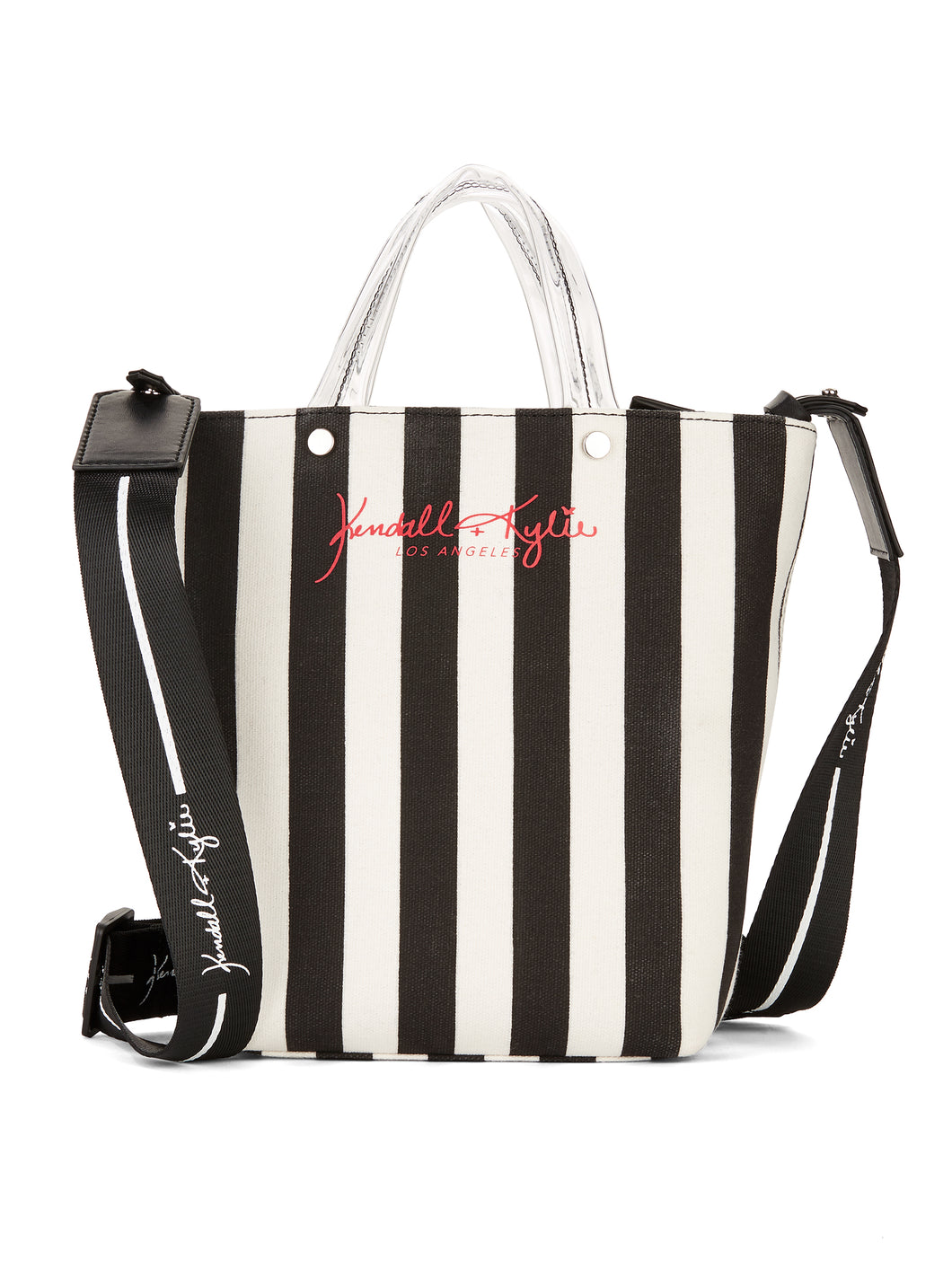 Kendall + Kylie Black and White Striped Mini Tote Crossbody [product_type] endbag endbag.myshopify.com [variant_title]