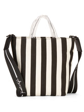 Load image into Gallery viewer, Kendall + Kylie Black and White Striped Mini Tote Crossbody [product_type] endbag endbag.myshopify.com [variant_title]
