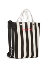 Load image into Gallery viewer, Kendall + Kylie Black and White Striped Mini Tote Crossbody [product_type] endbag endbag.myshopify.com [variant_title]
