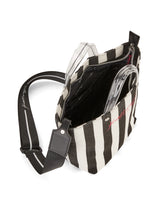 Load image into Gallery viewer, Kendall + Kylie Black and White Striped Mini Tote Crossbody [product_type] endbag endbag.myshopify.com [variant_title]
