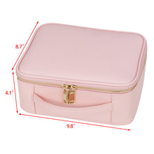 Load image into Gallery viewer, Travel Makeup Cosmetic Artist Organizer with Adjustable Dividers Pink [product_type] endbag endbag.myshopify.com [variant_title]
