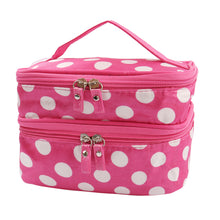 Load image into Gallery viewer, Makeup Bag Organizer Double Layer Dot Pattern for women [product_type] endbag endbag.myshopify.com [variant_title]
