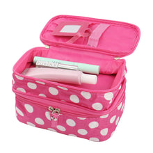 Load image into Gallery viewer, Makeup Bag Organizer Double Layer Dot Pattern for women [product_type] endbag endbag.myshopify.com [variant_title]
