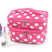 Load image into Gallery viewer, Makeup Bag Organizer Double Layer Dot Pattern for women [product_type] endbag endbag.myshopify.com [variant_title]
