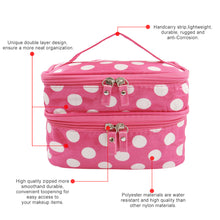 Load image into Gallery viewer, Makeup Bag Organizer Double Layer Dot Pattern for women [product_type] endbag endbag.myshopify.com [variant_title]
