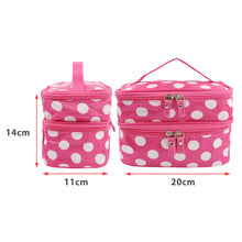 Load image into Gallery viewer, Makeup Bag Organizer Double Layer Dot Pattern for women [product_type] endbag endbag.myshopify.com [variant_title]
