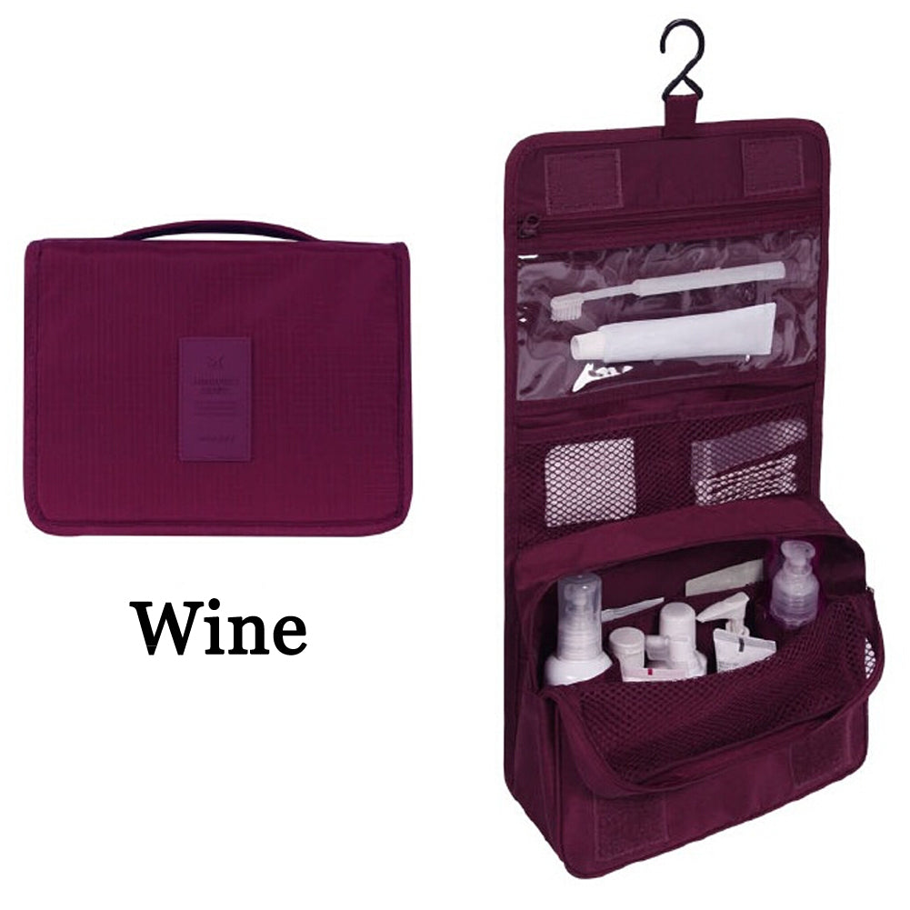Travel Makeup Cosmetic Toiletry Case Wine red [product_type] endbag endbag.myshopify.com [variant_title]